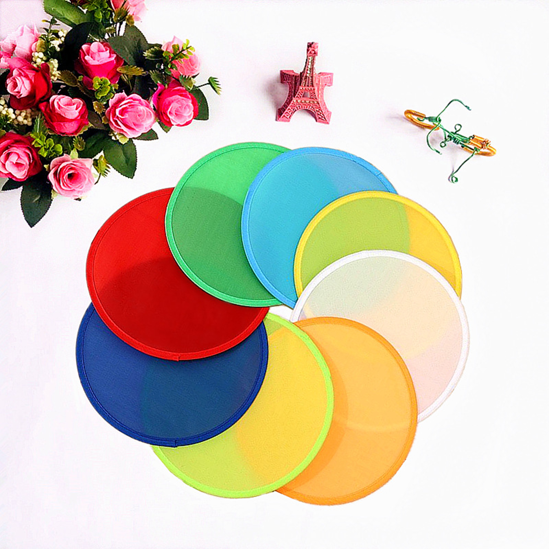 Round Japanese Style Summer Handheld Folding Fans 2