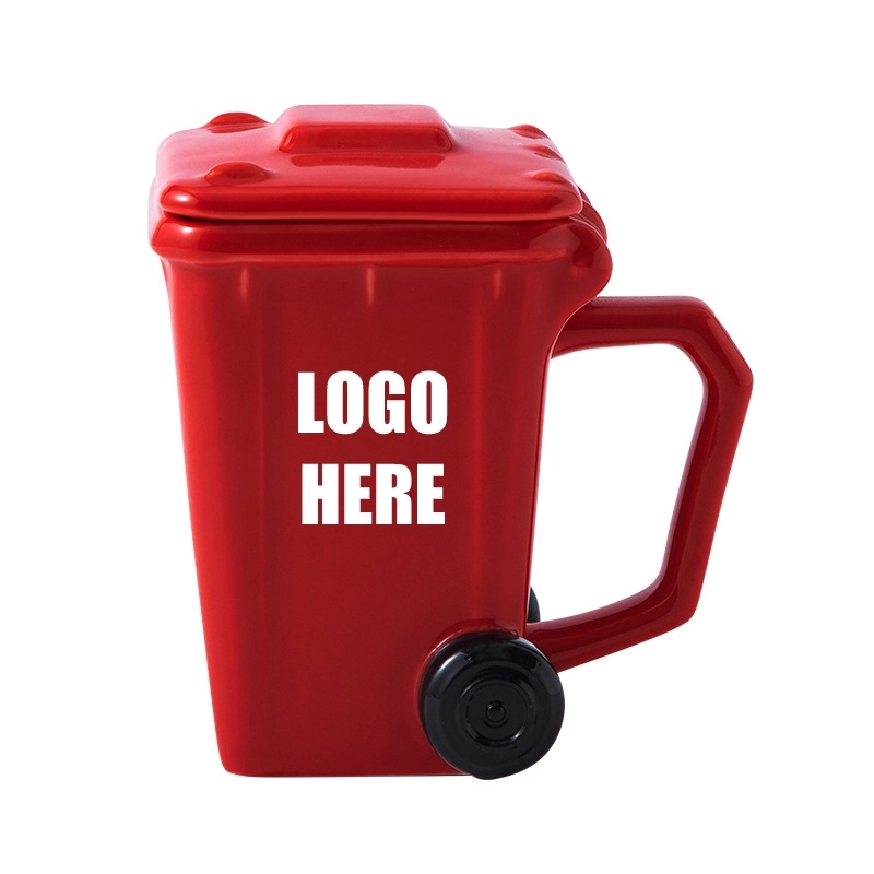 Custom 13.5 oz Ceramic Funny Trash Can Mug 5