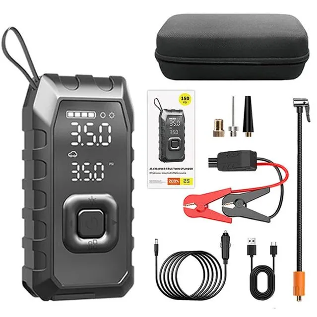 10400mAh Car Emergency Jump Starter with Air Pump Peak 1500A 5