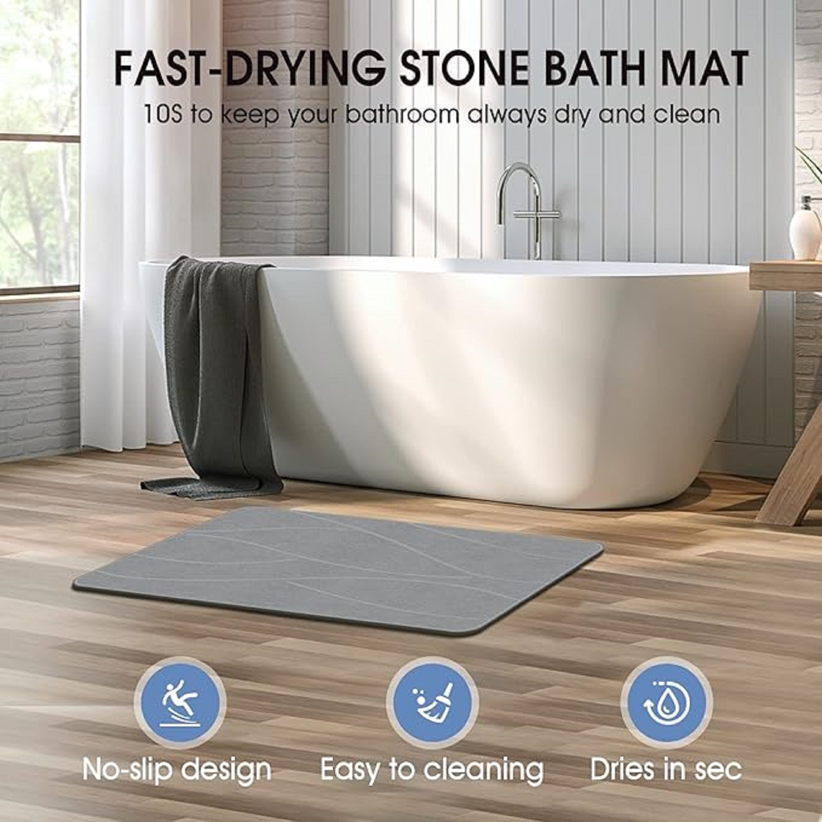 Diatom Mud Absorbent Bathroom Mat 1