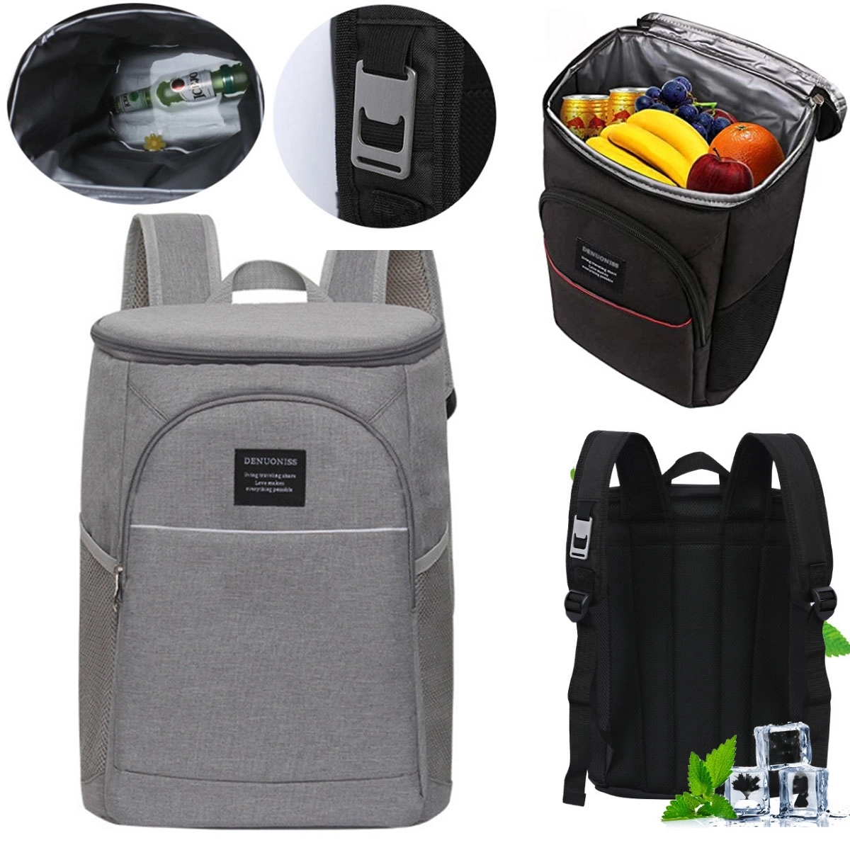 Waterproof Large Capacity Lunch Backpack with Cooler 3