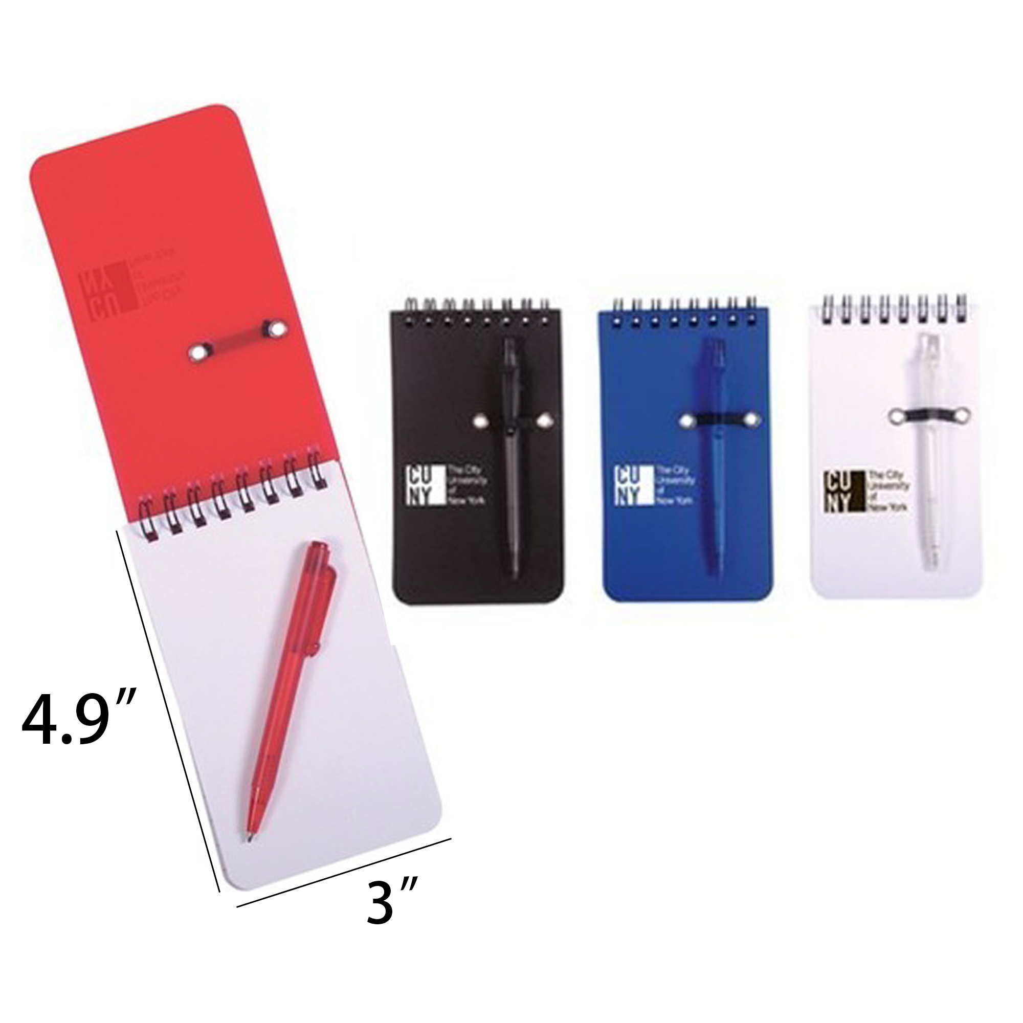 4.9"L X 3"W Pocket Top-Spiral Jotter With Pen 1