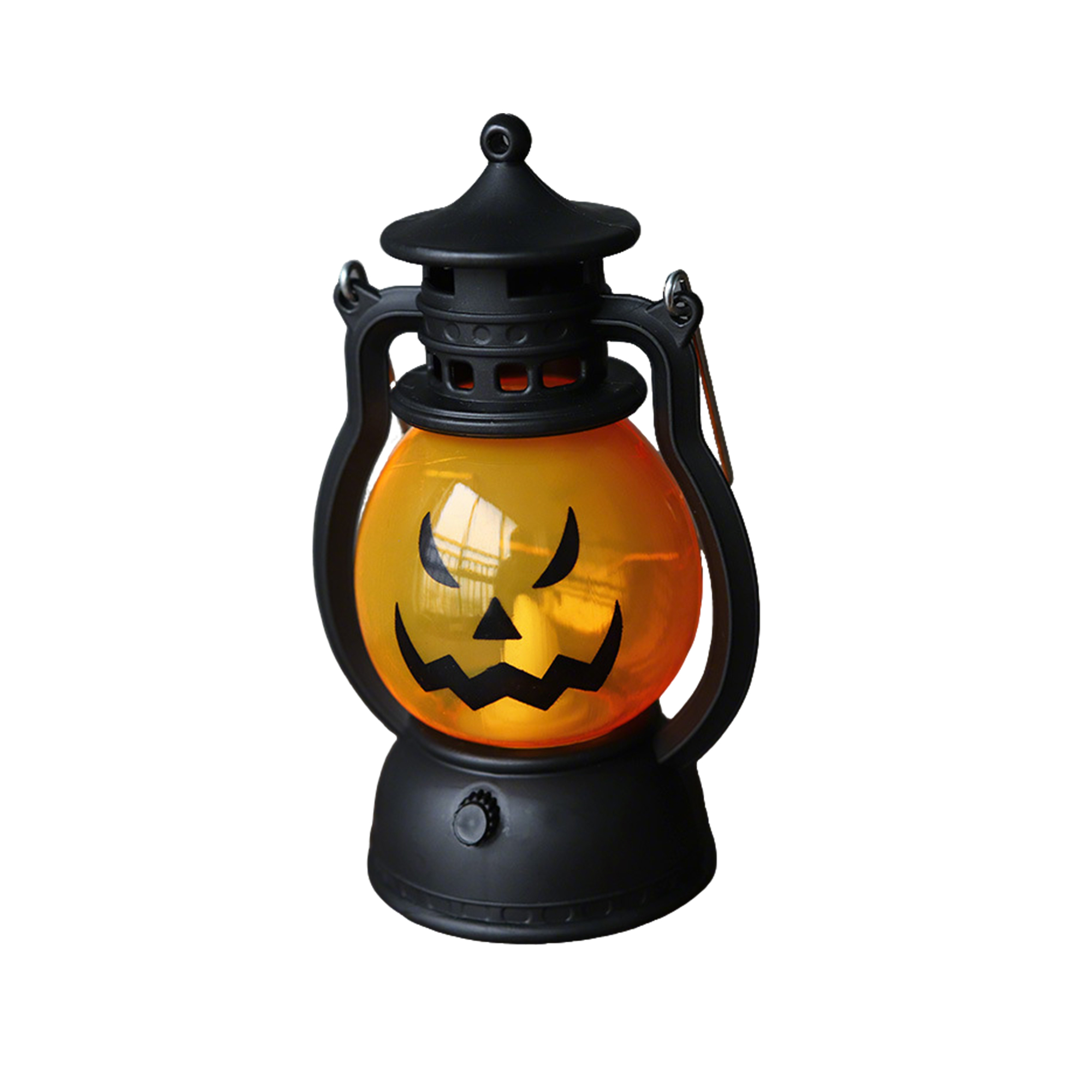 PVC Pumpkin Lantern With Carry Base 2.28" Length X 3.03" Width X 4.92" Height 5