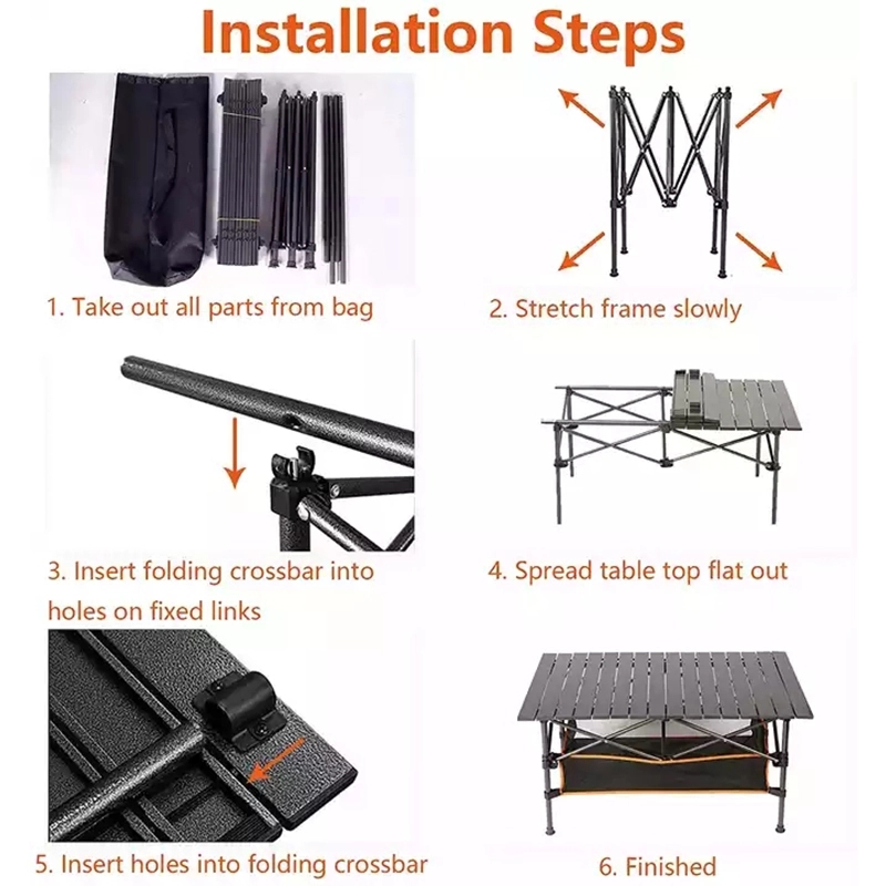 Portable Folding Table Camping With Storage Bag Heavy Duty 4
