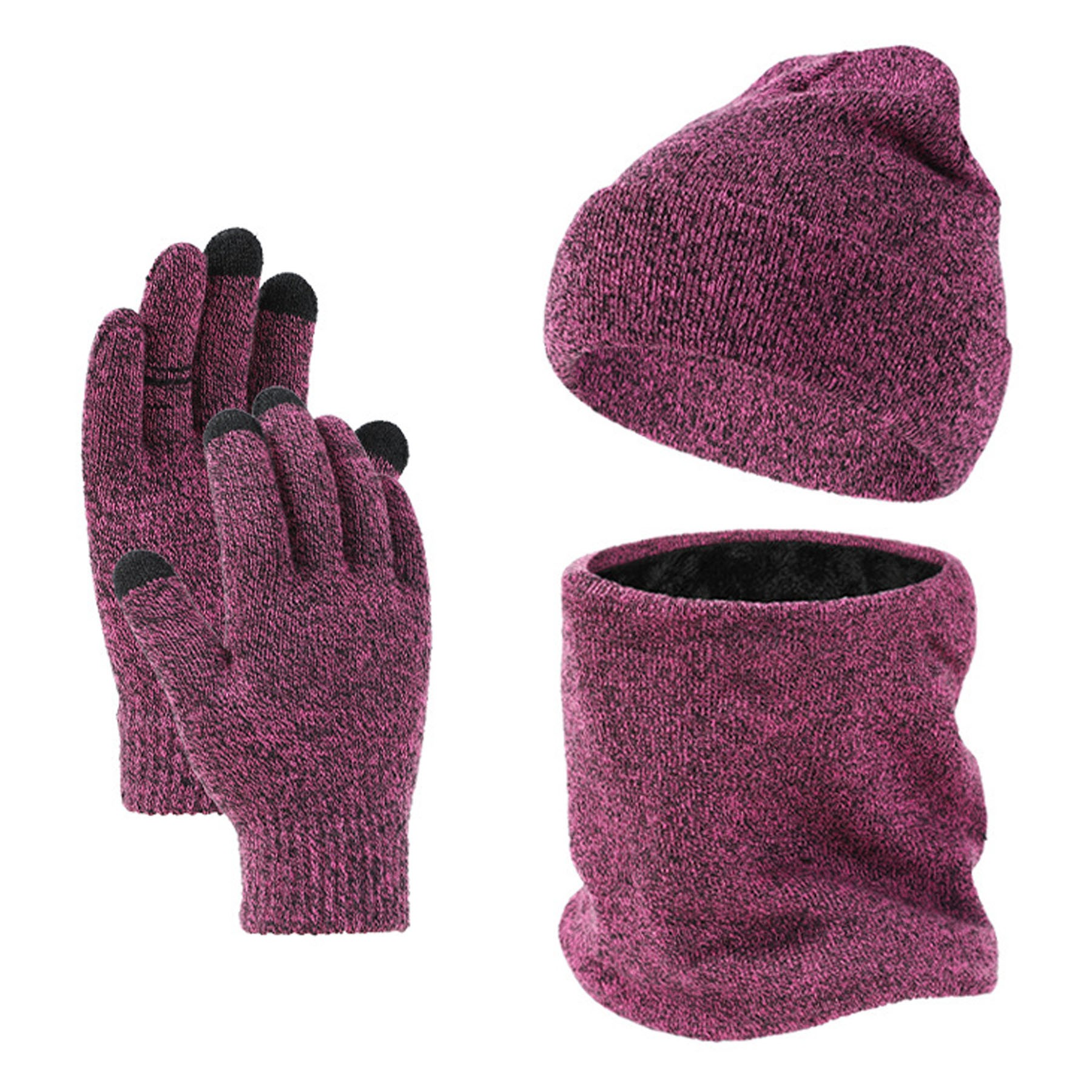 Winter Beanie Scarve Glove Set 5