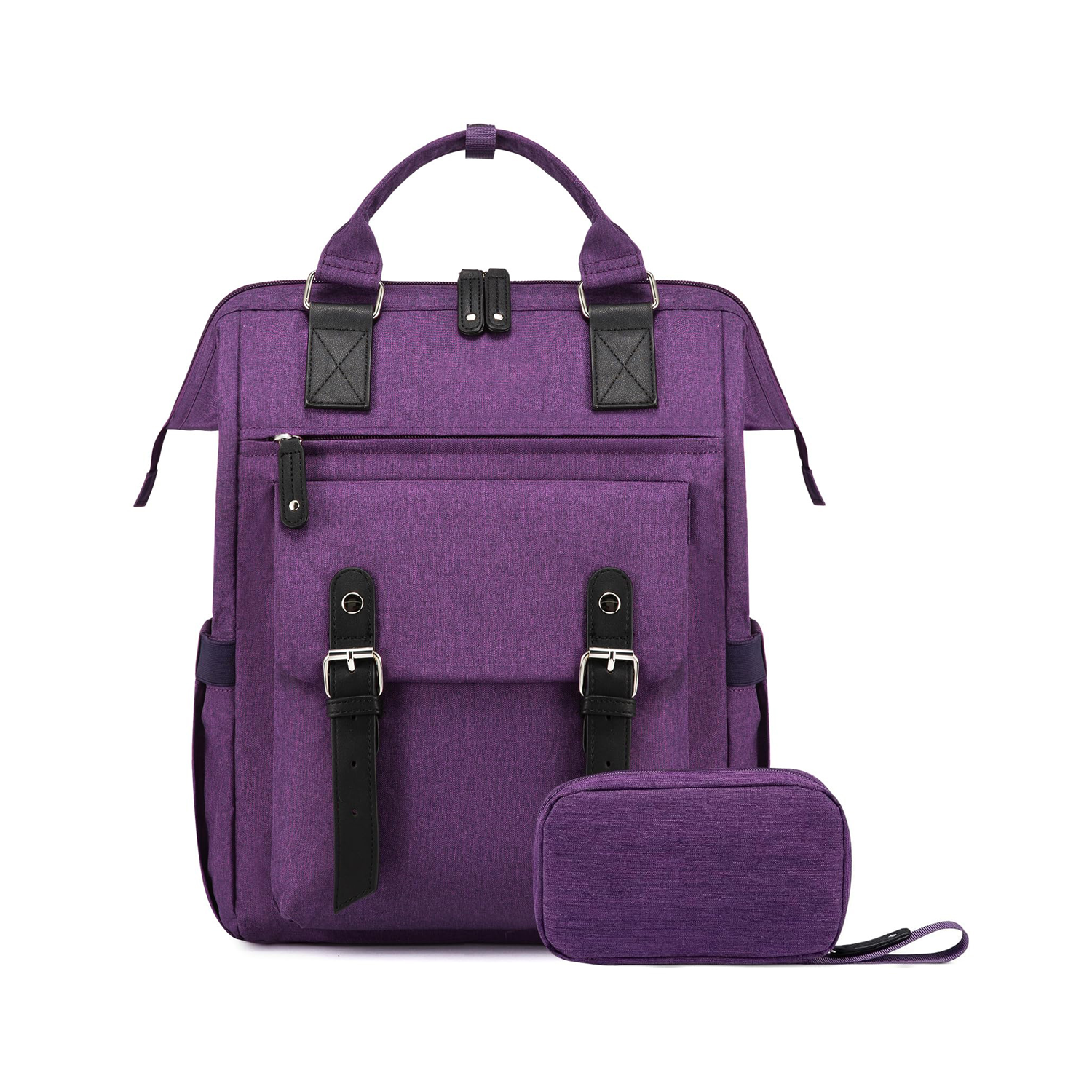 Large Capacity Polyester Laptop Backpack w/ Pouch 11