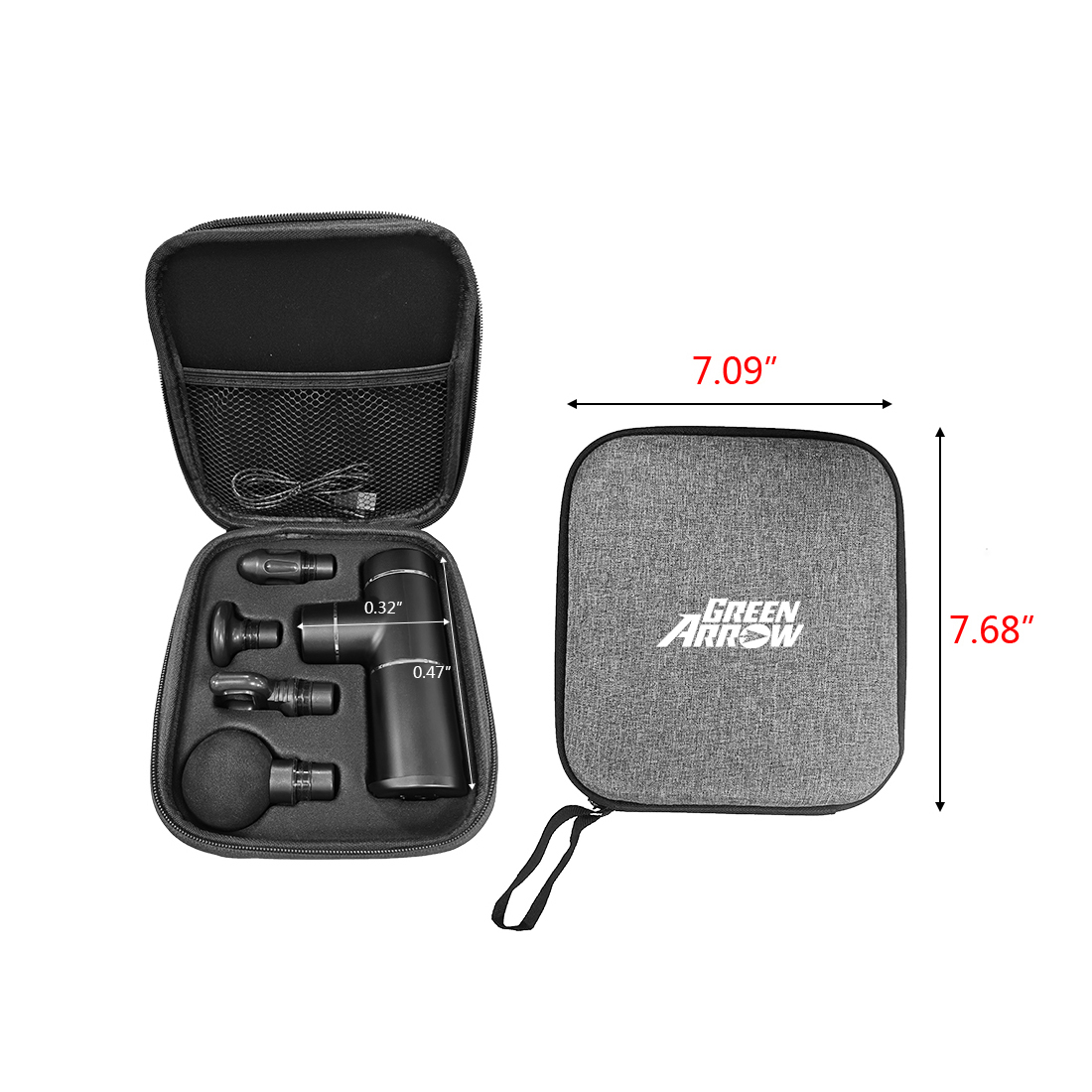 Massage Gun with 4 Attachments & 3 Speed Settings – Includes Portable Zip Bag 10