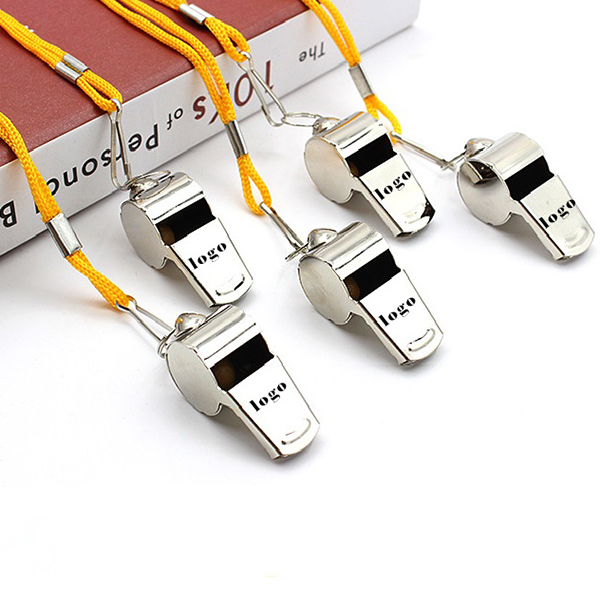 Stainless Steel Coach's Whistle With Lanyard 2