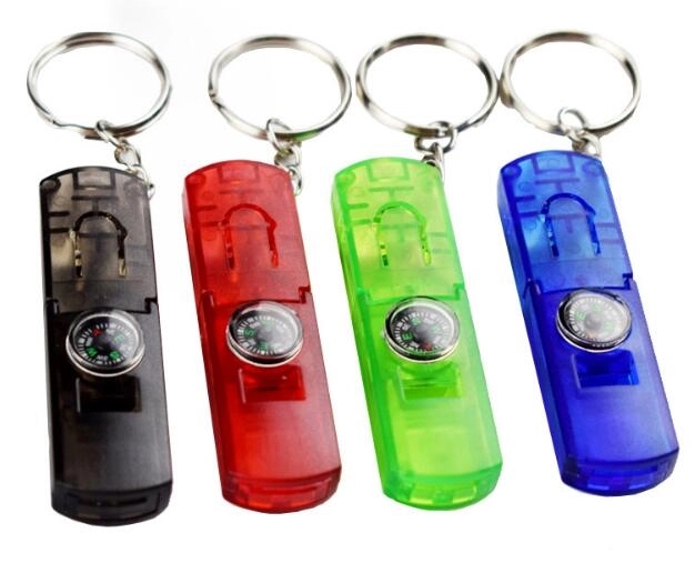 Whistle, Light & Compass Safety Keychain 4