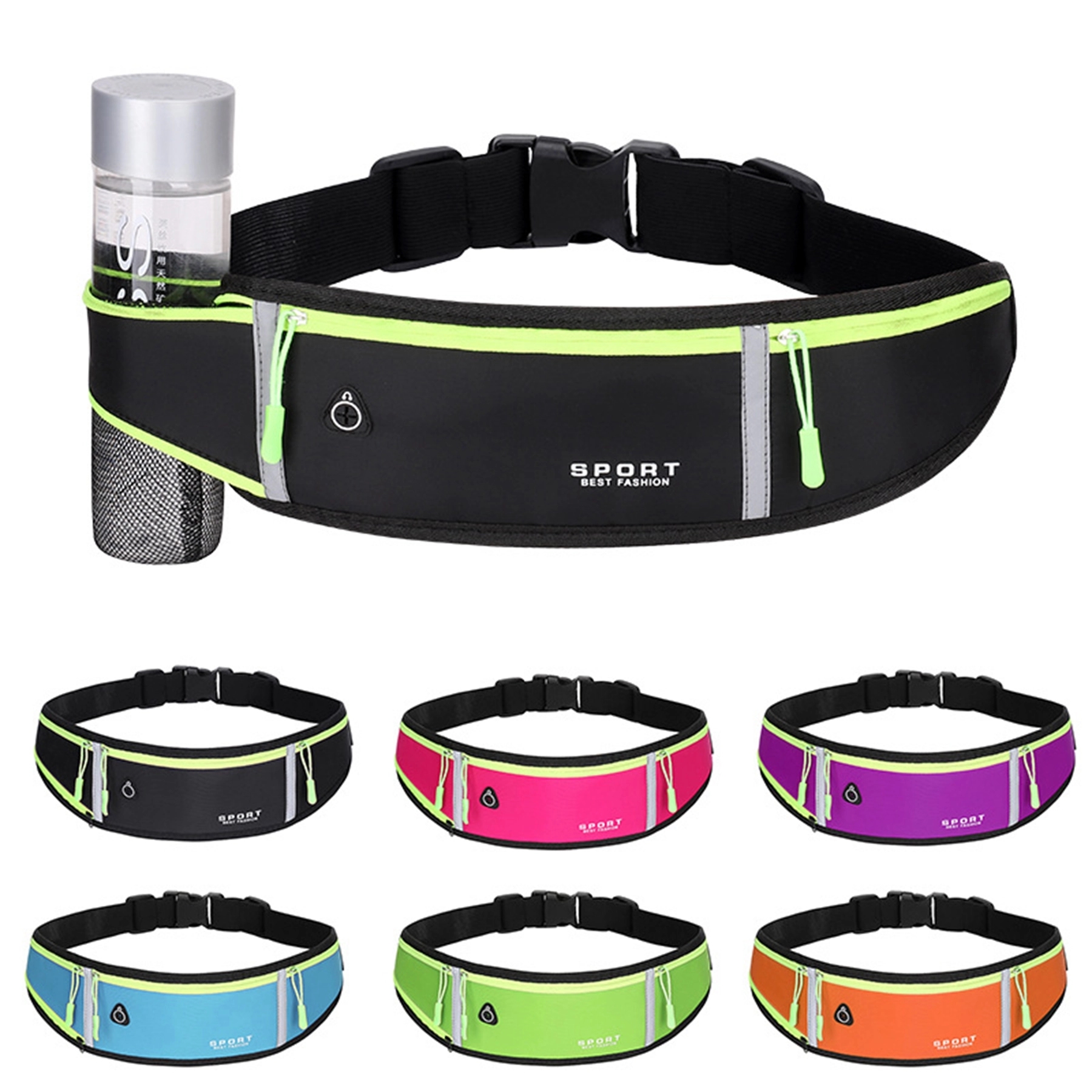 Waterproof Running Waist Pack With Bottle Holder 6