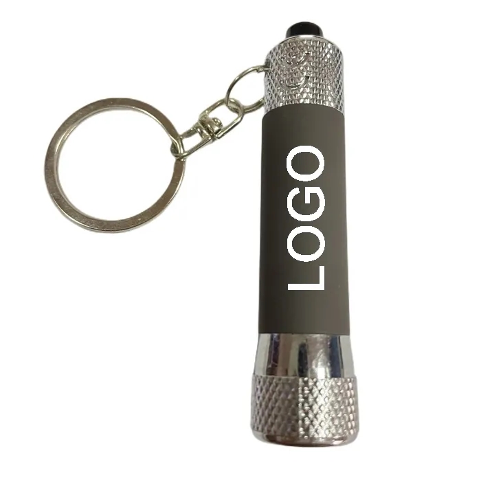 Rubber Finish 3 LED flashlight with Keyring 3