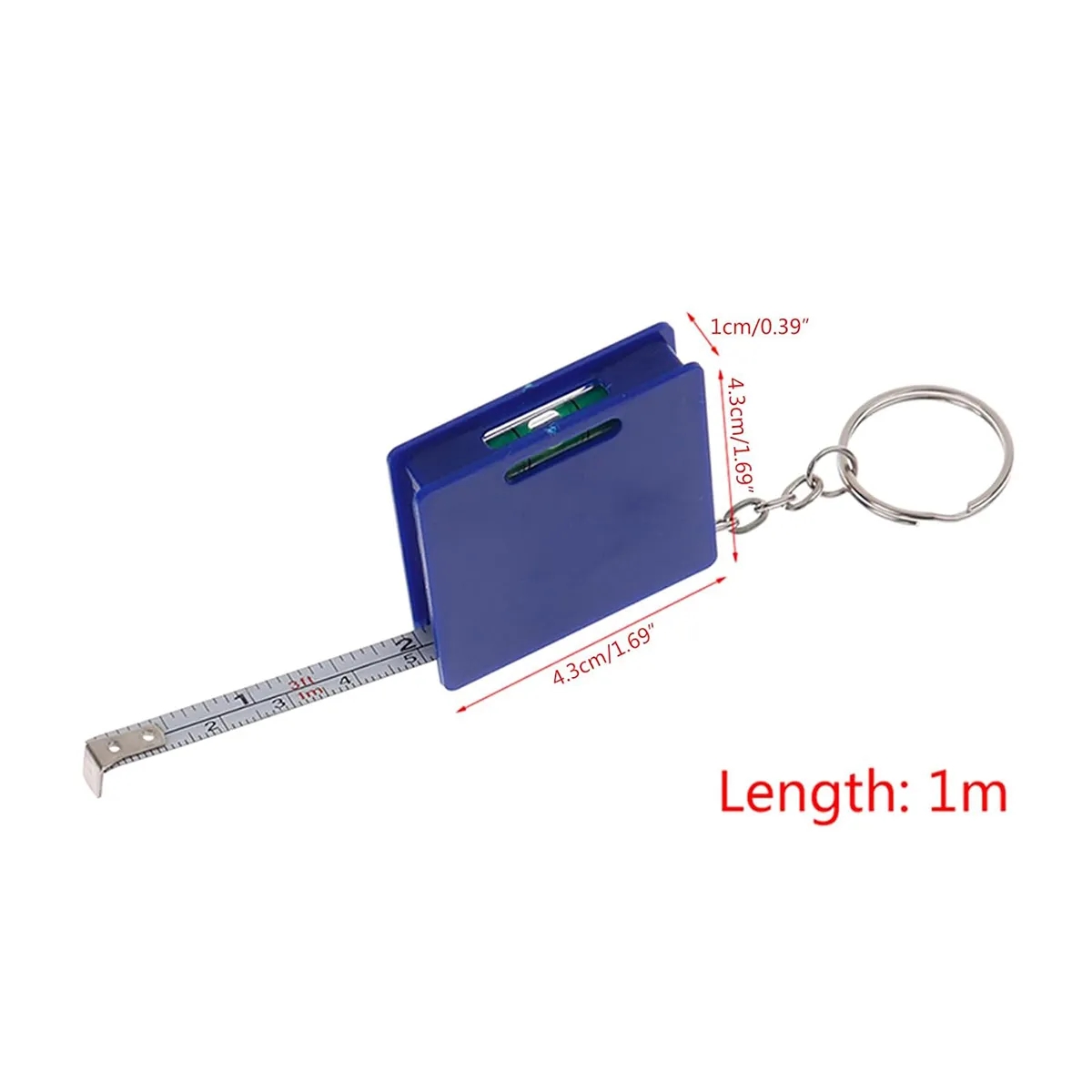 1meter Measuring Steel Tape With Bubble Level Keychain 2