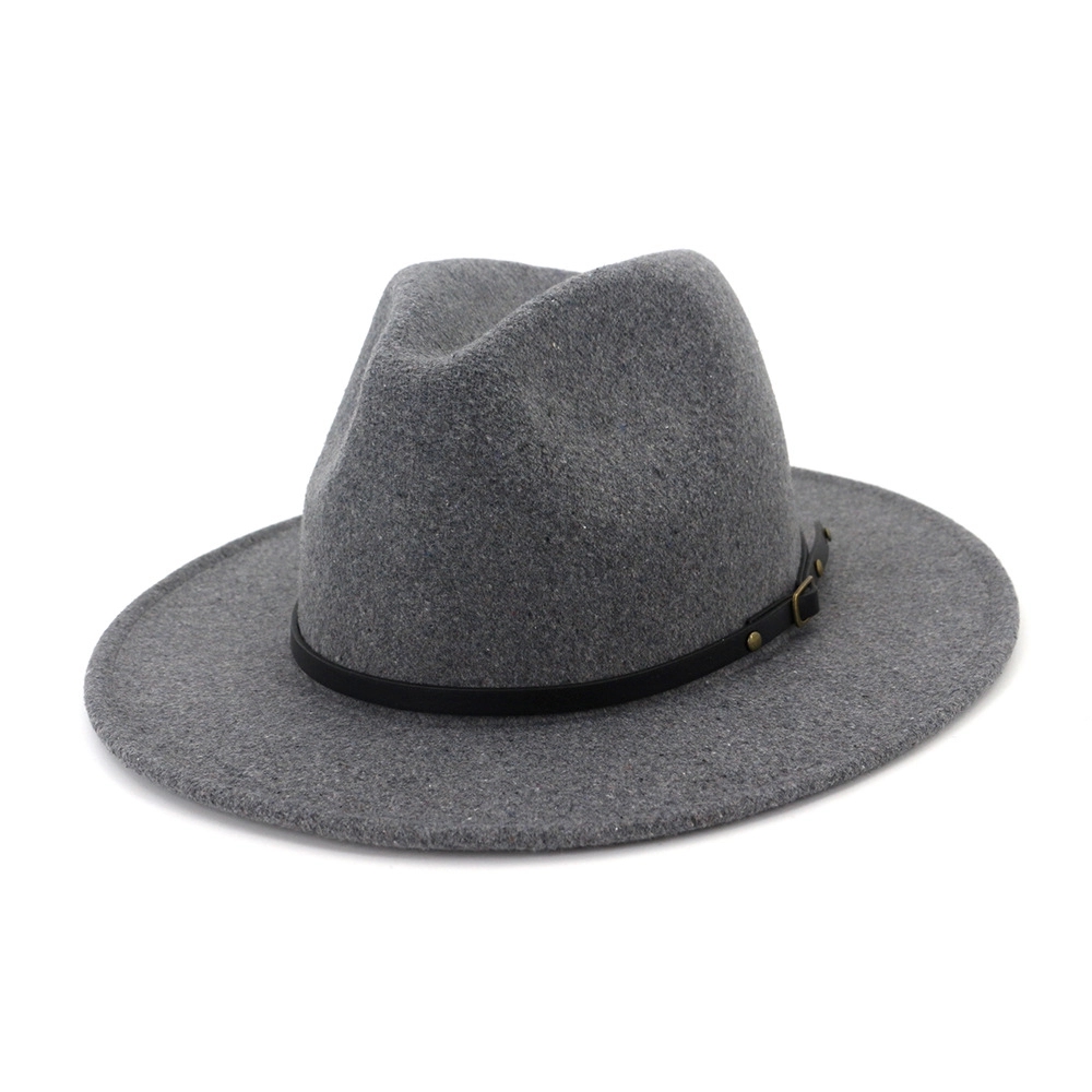 Womens Classic Wide Brim Wool Fedora Hat 4