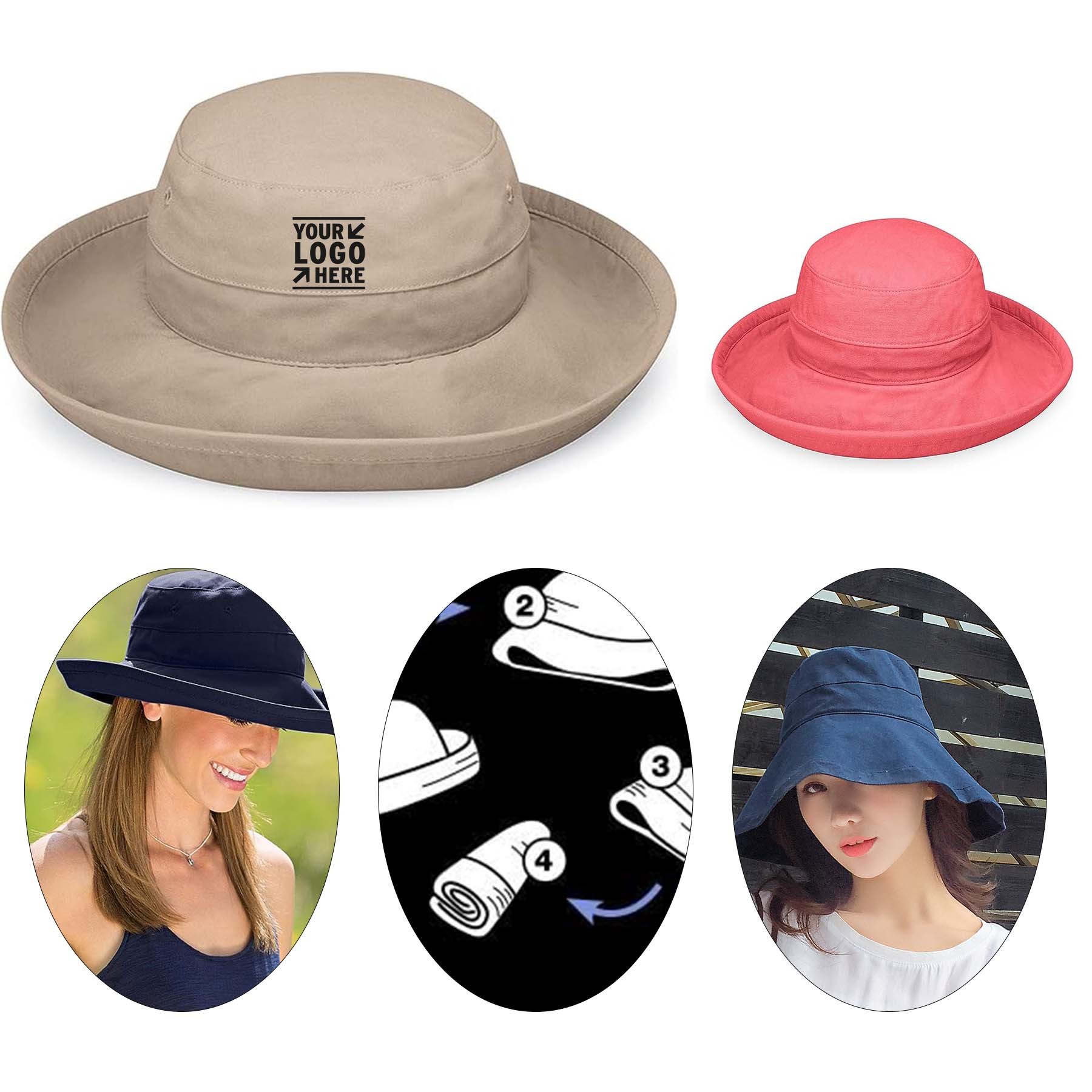 UPF 50+ Wide Brim Packable Adjustable Company Women's Casual Traveler Sun Hat 2