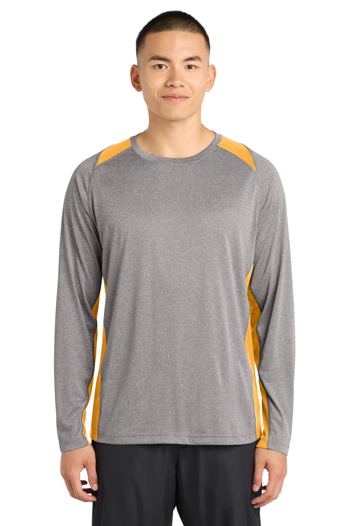 Sport-Tek Long Sleeve Heather Colorblock Contender Tee. ST361LS 15