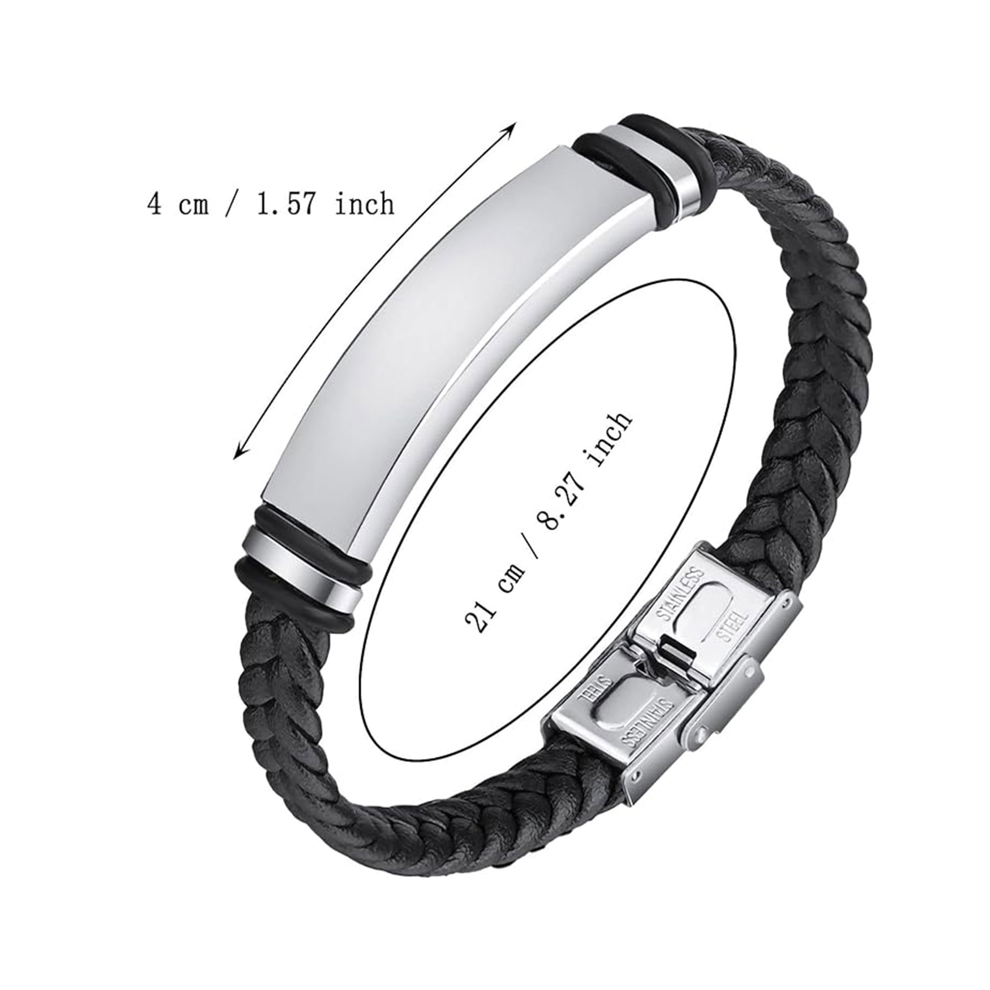 Stainless Steel Braided Leather Bracelet 9