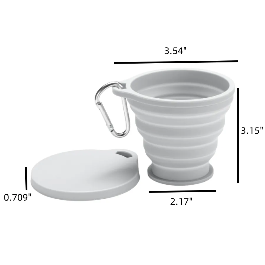 6.09oz Foldable Silicone Water Cup with Climbing Buckle 5