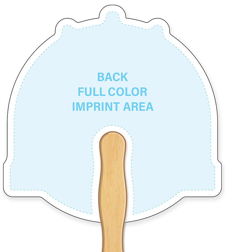HAND FANS - Full Color, Hard Hat Shaped Hand Fan 3