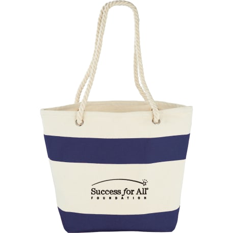Capri Stripes 12oz Cotton Canvas Shopper Tote 12