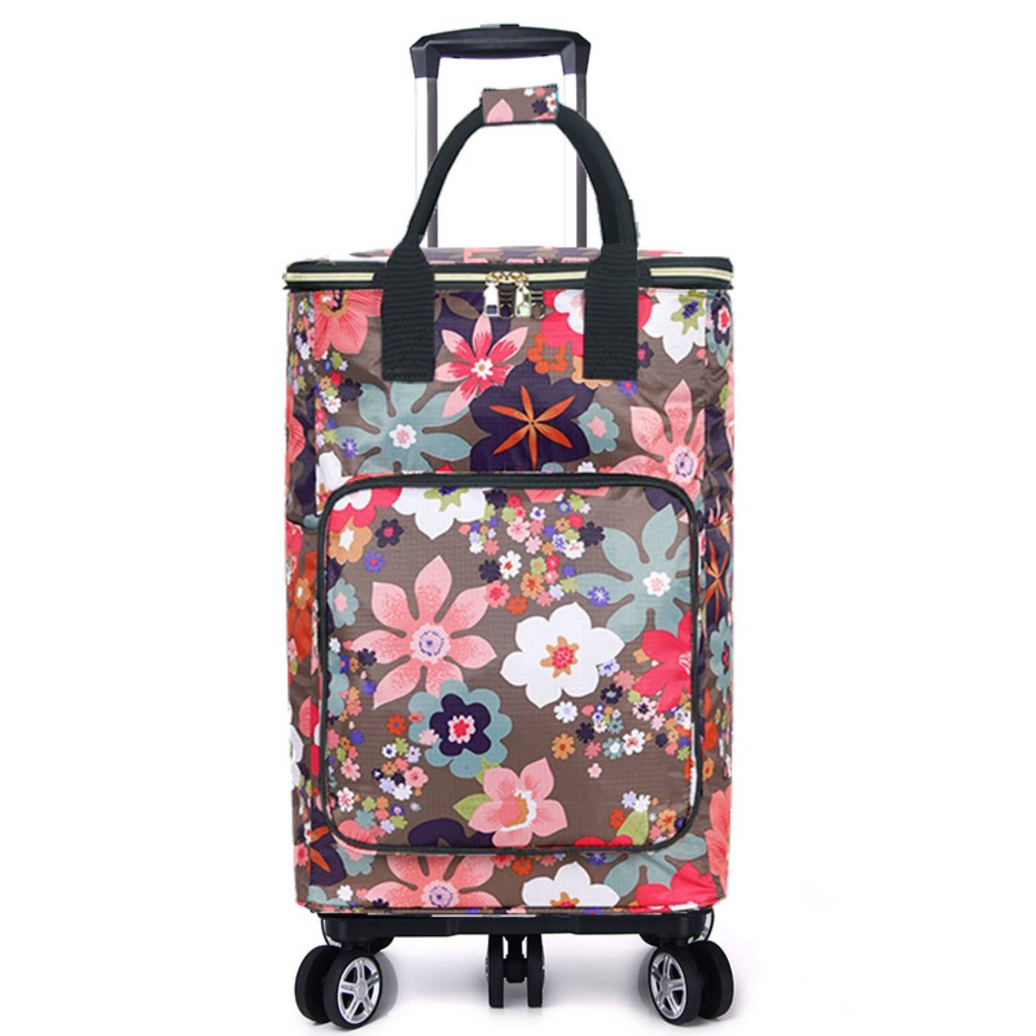 24L Insulated Oxford Cooler Trolley Bag w/ Wheels for Picnic 6
