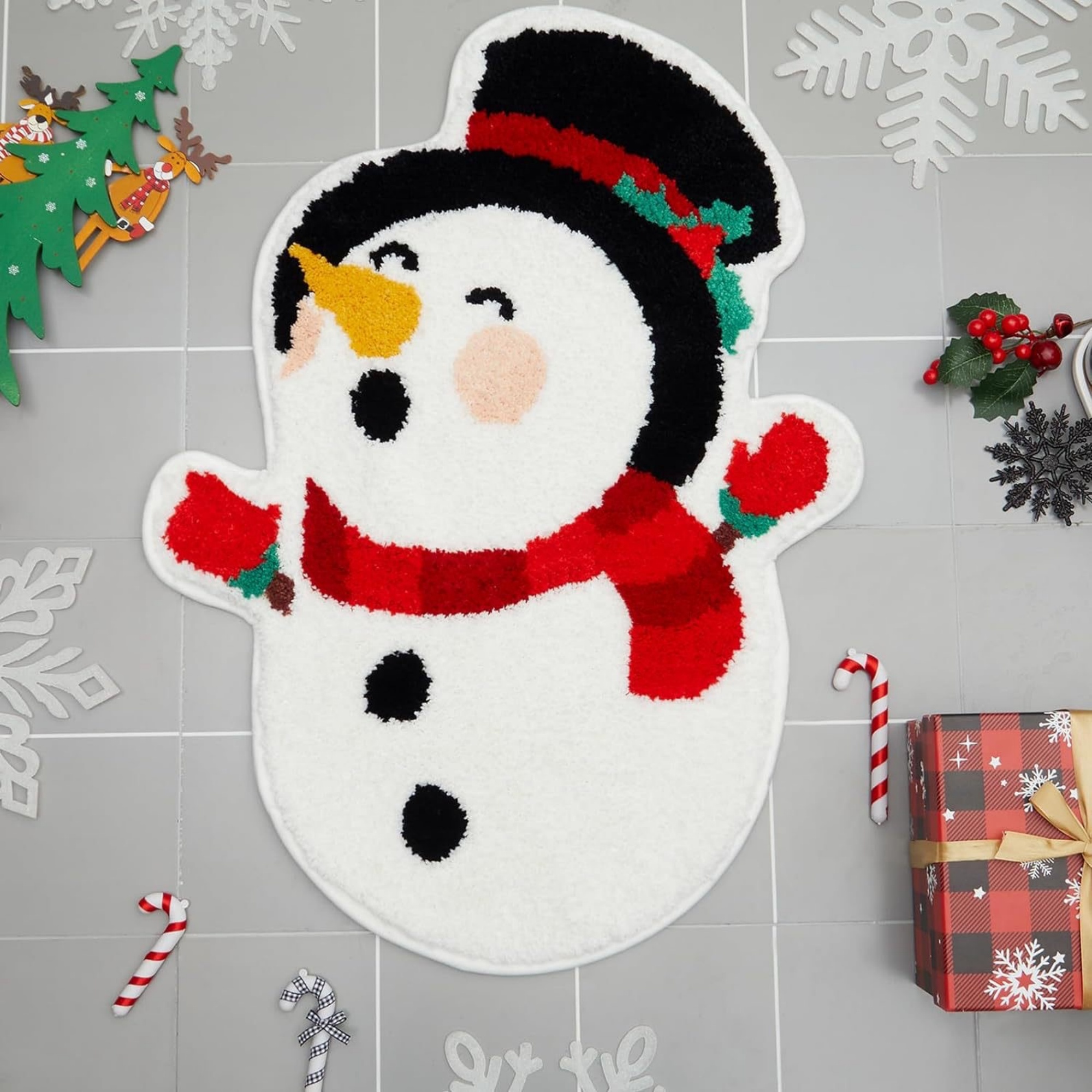 Crystal Velvet Christmas Mat Floor Rug 4