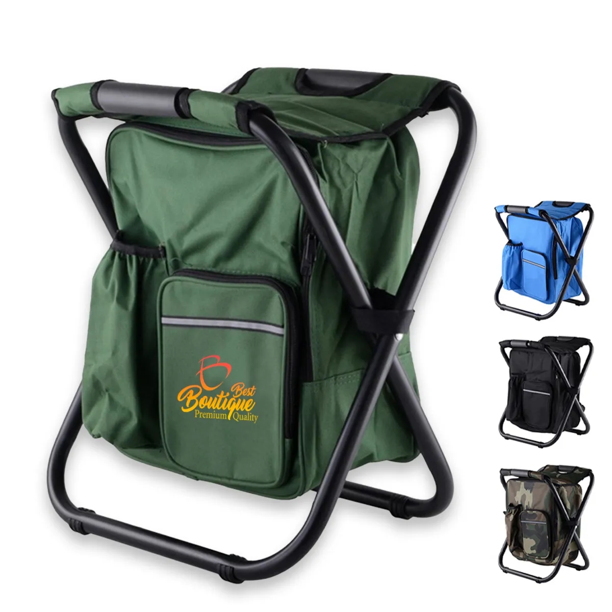 Outdoor Backpack Cooler Fishing Foldable Stool Chair 2