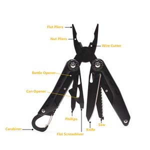 Versatile Stainless Steel Multi Tool With Carabiner Clip 19