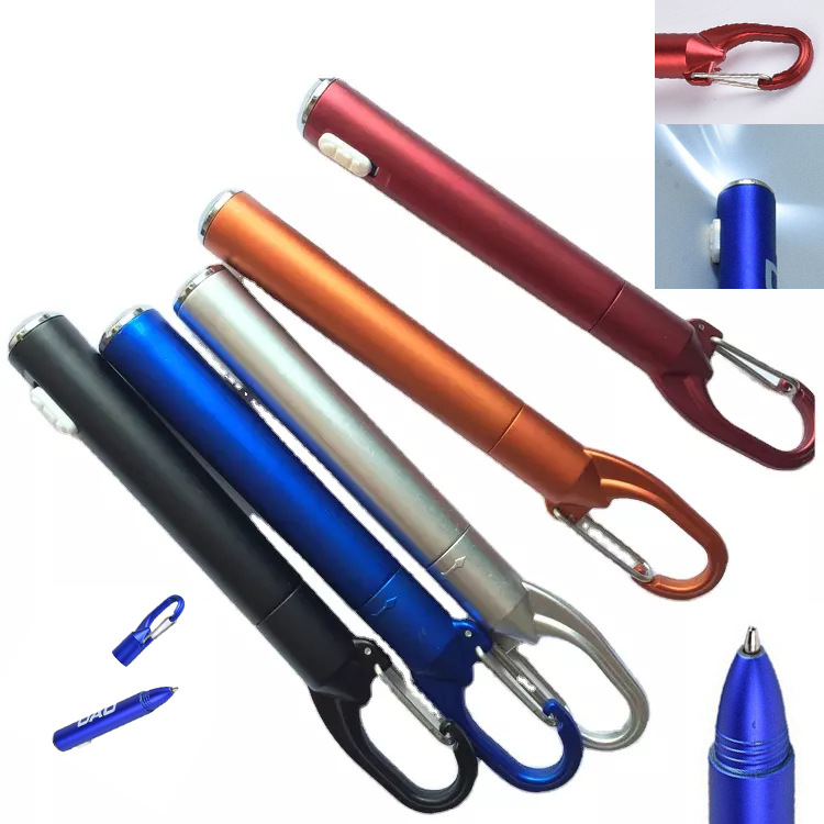 Carabiner Ballpoint Pen with LED Flashlight 2