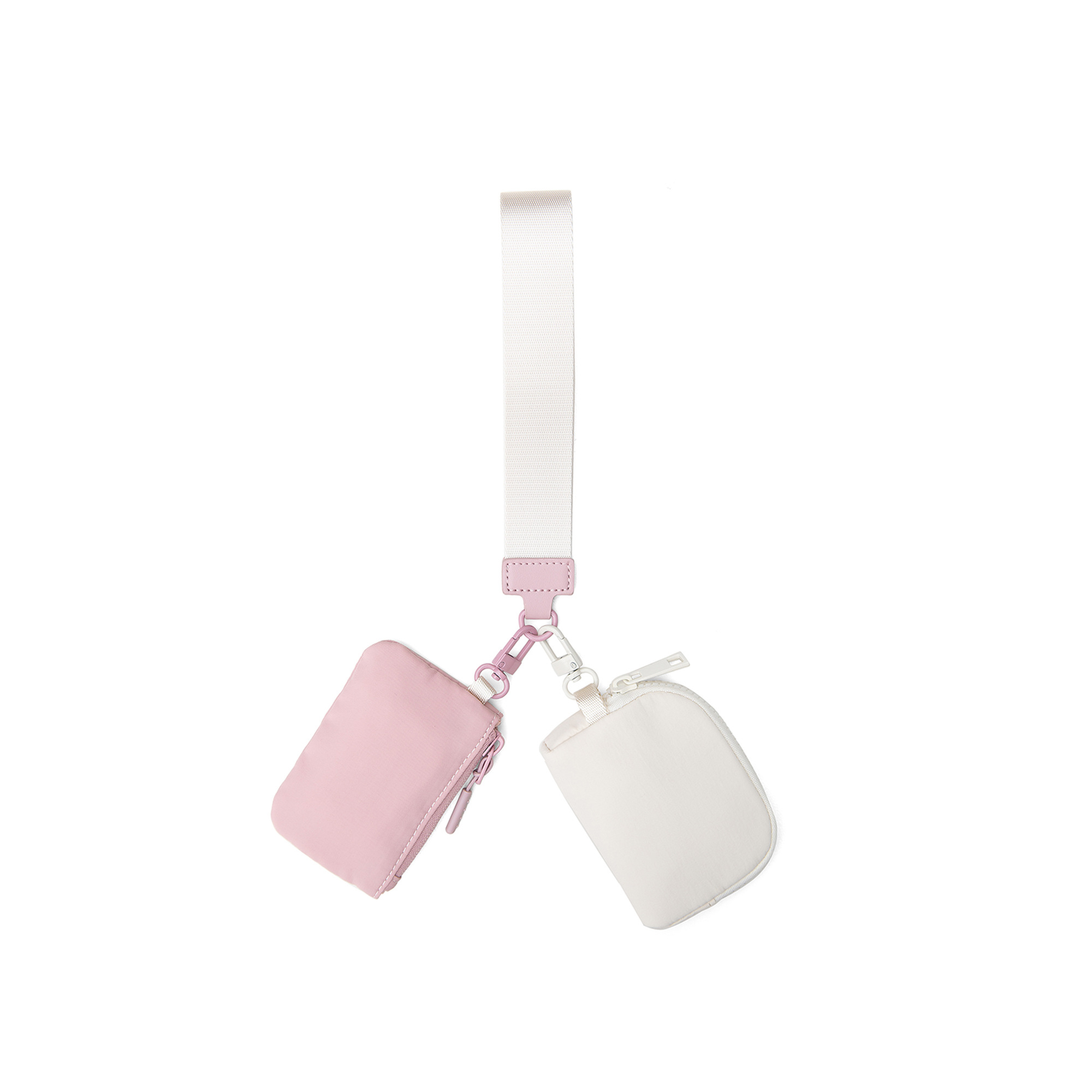 Nylon Dual Pouch Wristlet 3" x 4" With Zipper Strap 29
