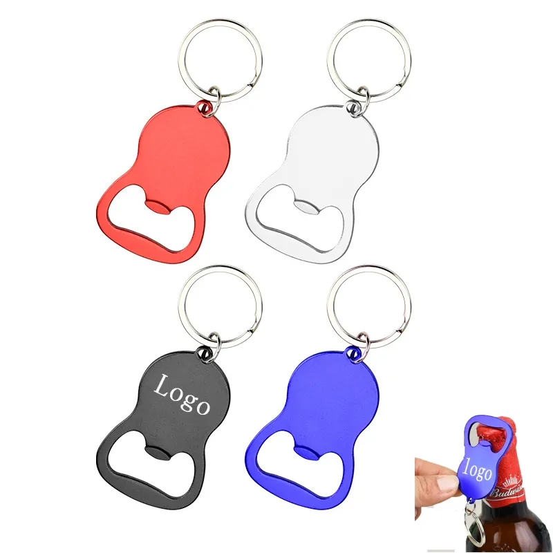 Oval Metal Bottle Opener Keychain 2