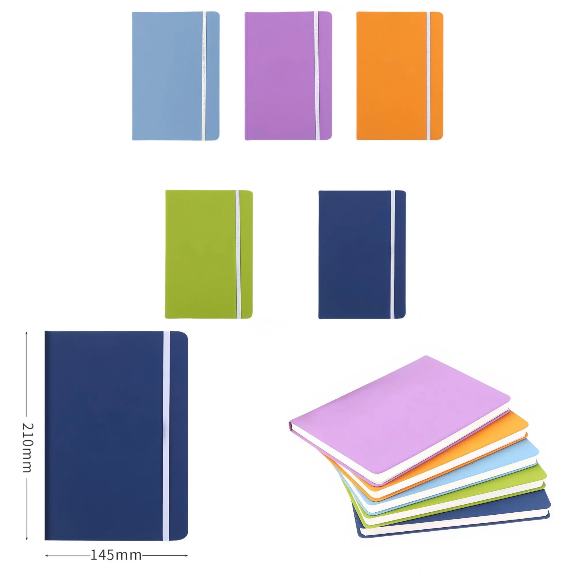 Premium PU Leather Notebook with Elastic Band 9