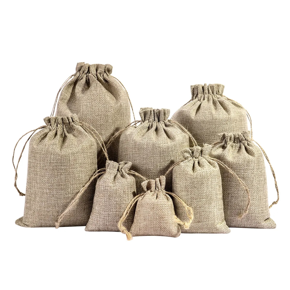 Medium Natural Burlap Pouches 3