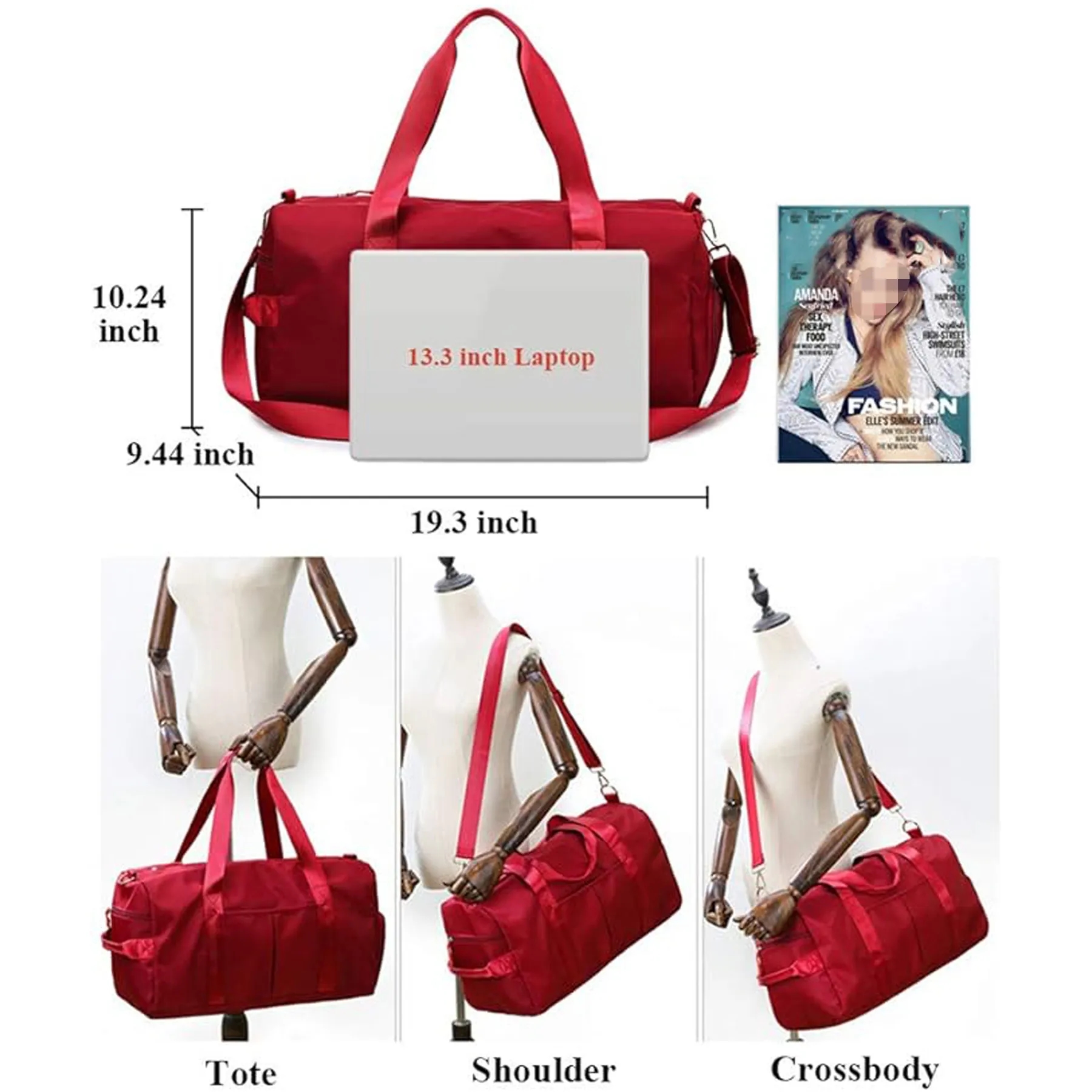 Large Capacity Sports Travel Gym Bag with Shoe Compartment 3