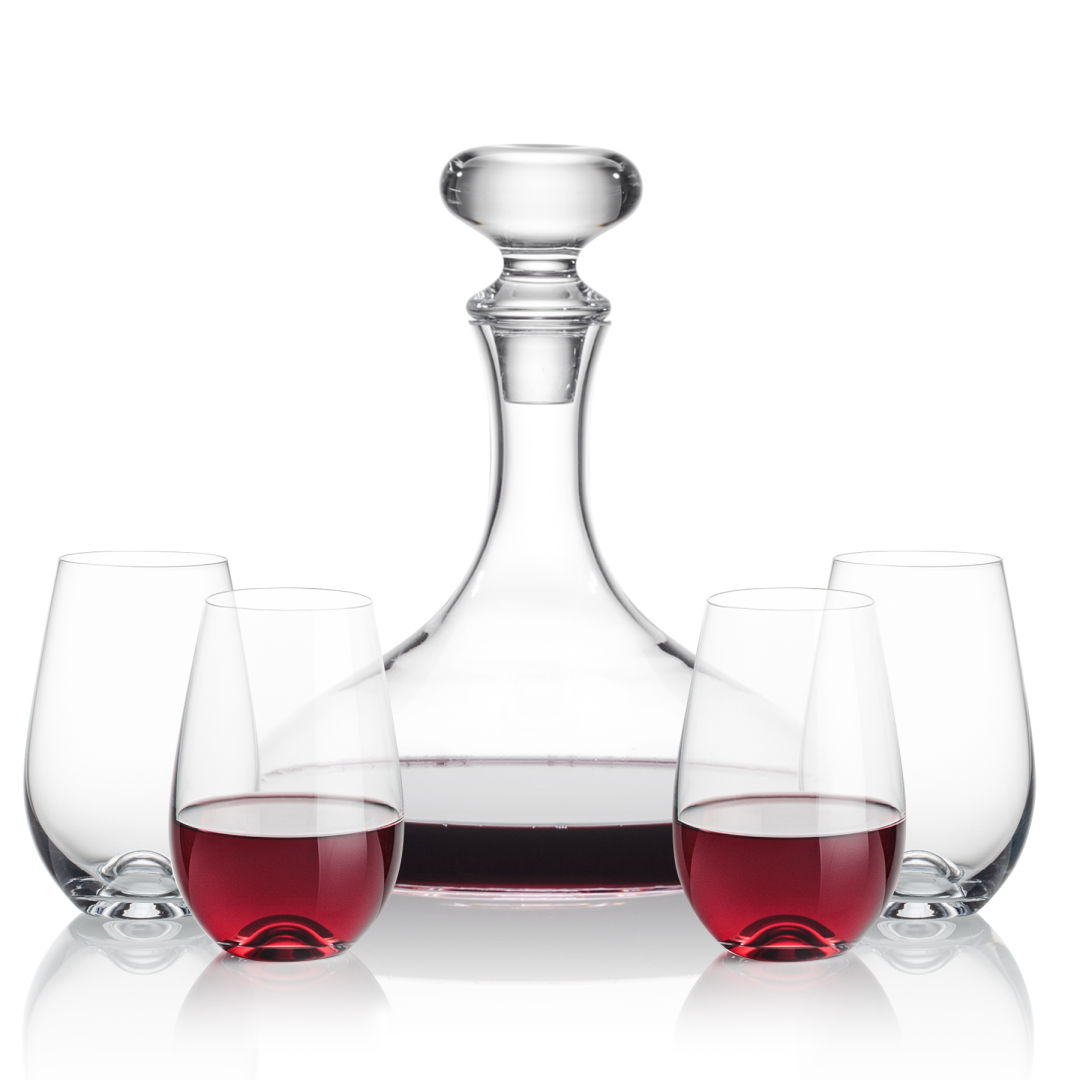 Stratford Decanter & Boston Stemless Wine 6