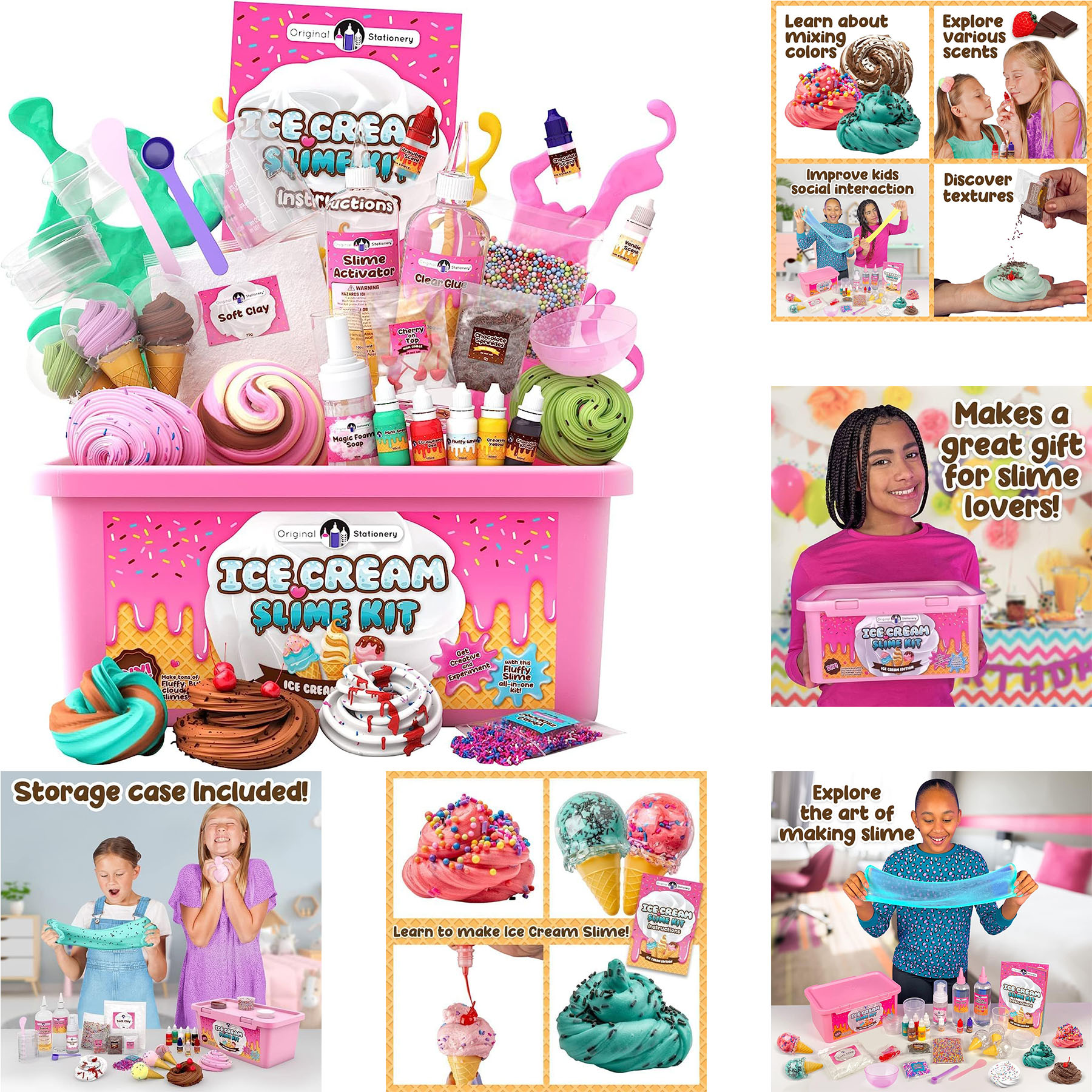 Original Stationery Ice Cream Slime Kit for Girls 2