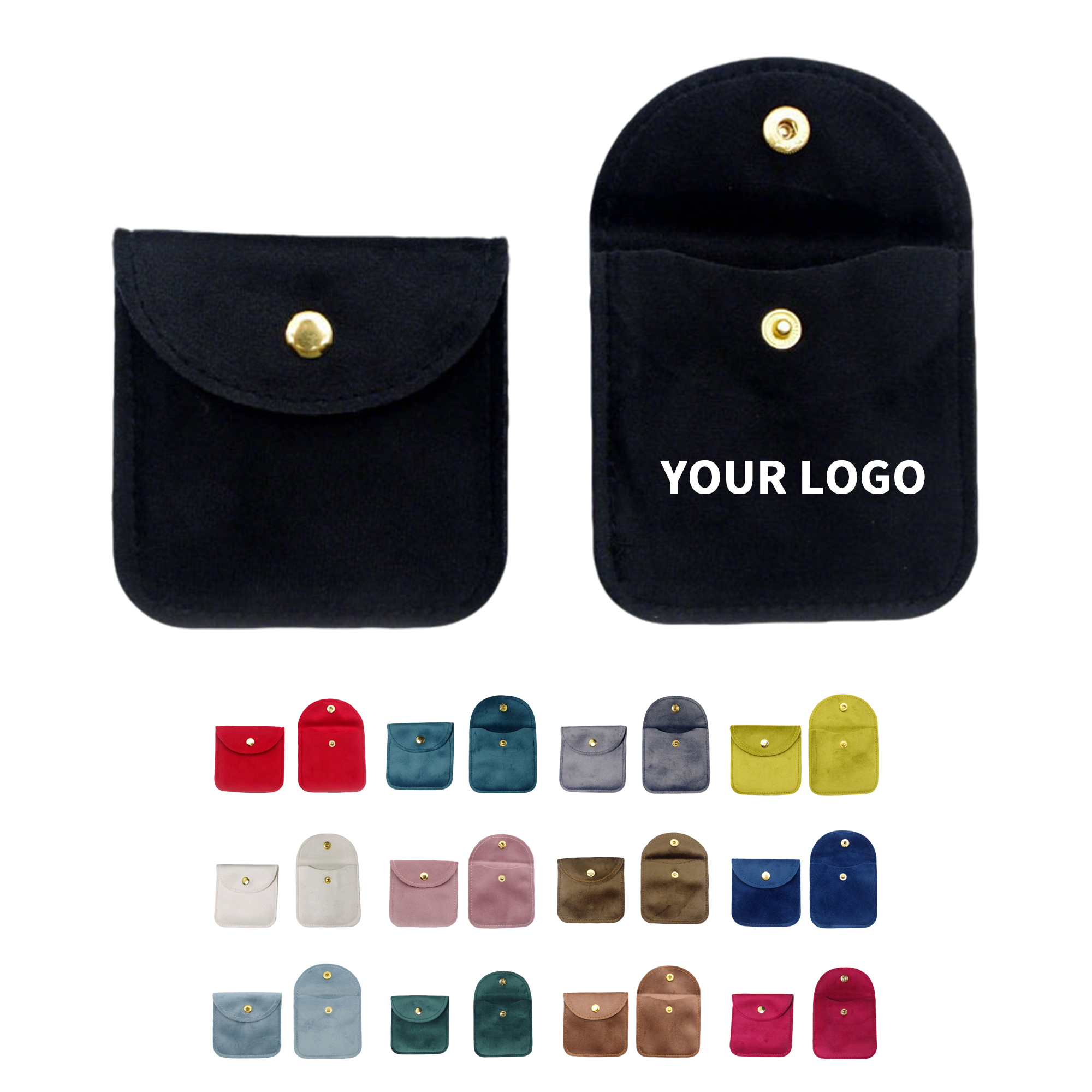 Velvet Snap Pouch For Jewelry Or Coins 3.2" x 3.2" 14