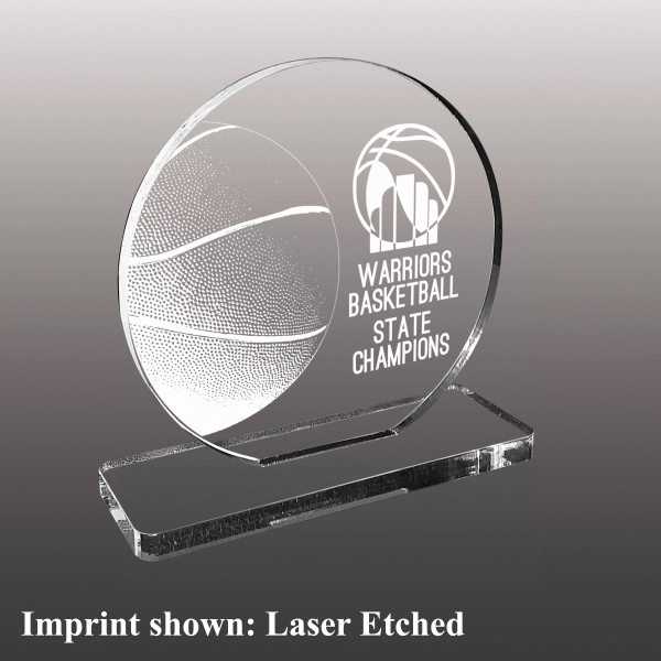 Basketball Themed Acrylic Award - Laser Etched