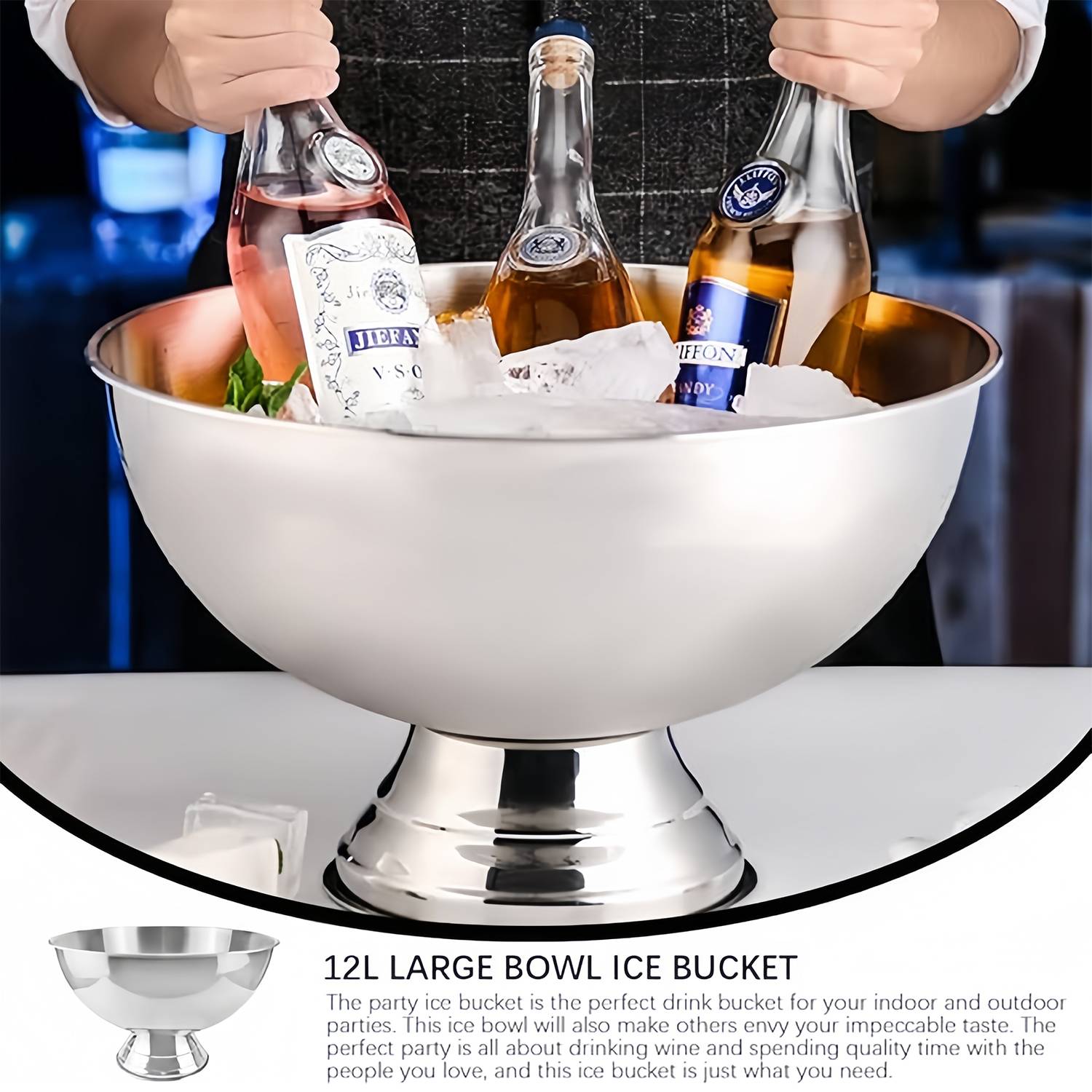 Stainless Steel Ice Bucket Bowl 3