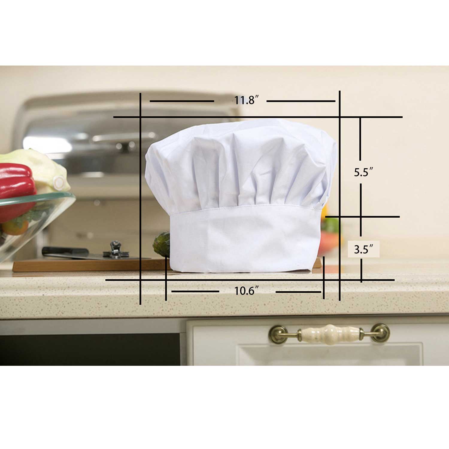 Food Service/Cooking/Baking Professional Pleated Chef Hat 2