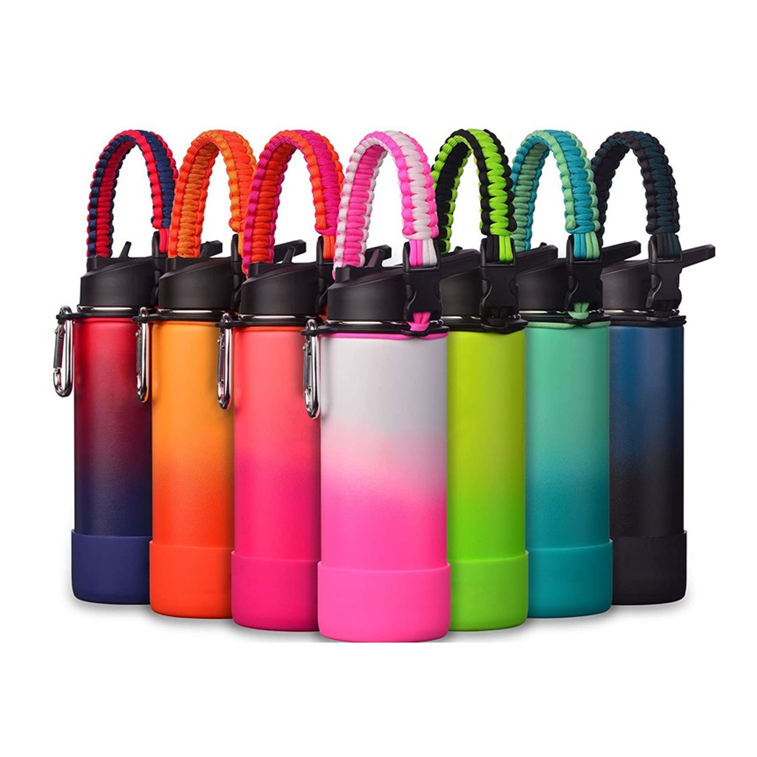 18oz Water Bottle with Paracord Handle and Silicone Boot(direct import) 2