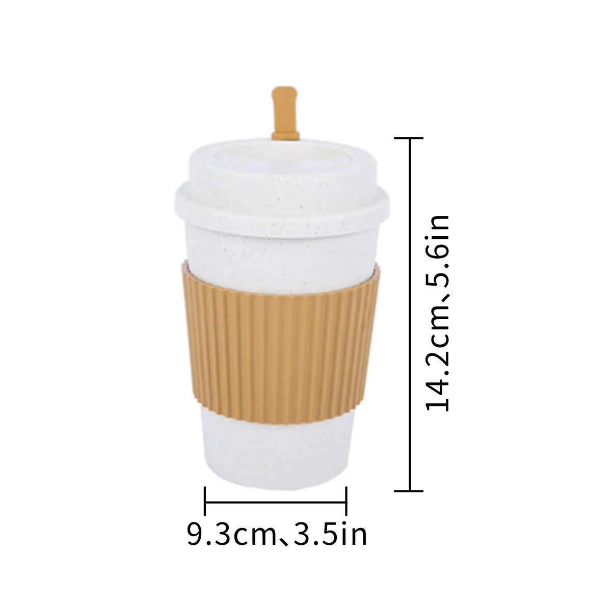Wheat Straw Travel Mug With Lid And Silicone Sleeve 3