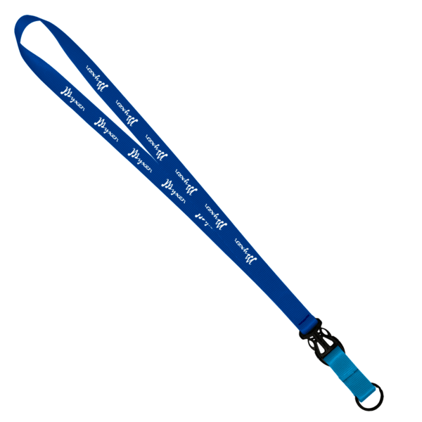3/4" Multi color (Top and bottom) Nylon Lanyard with Plastic Slide Buckle R 294