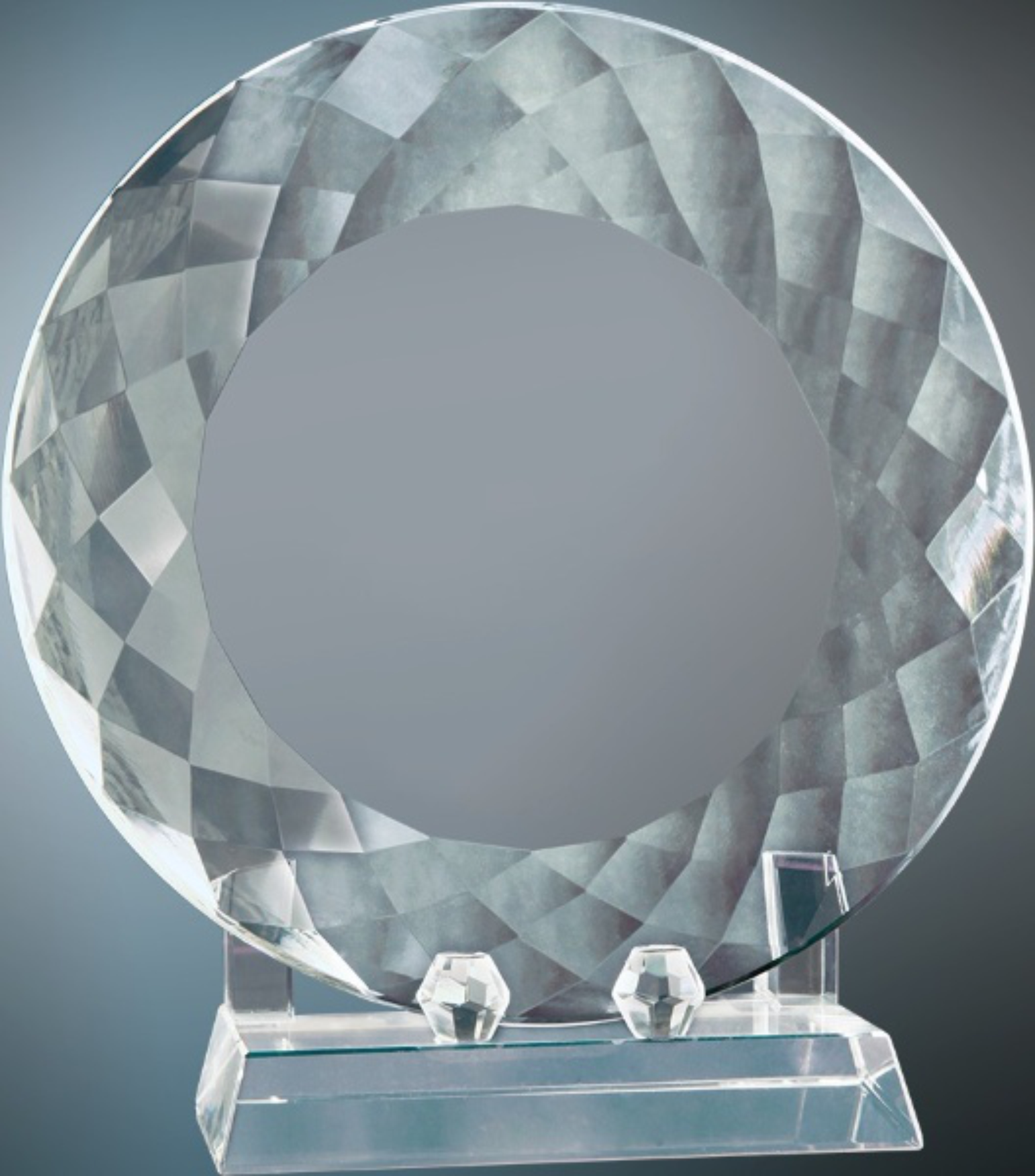 8 1/2" Crystal Plate with Base Award 3