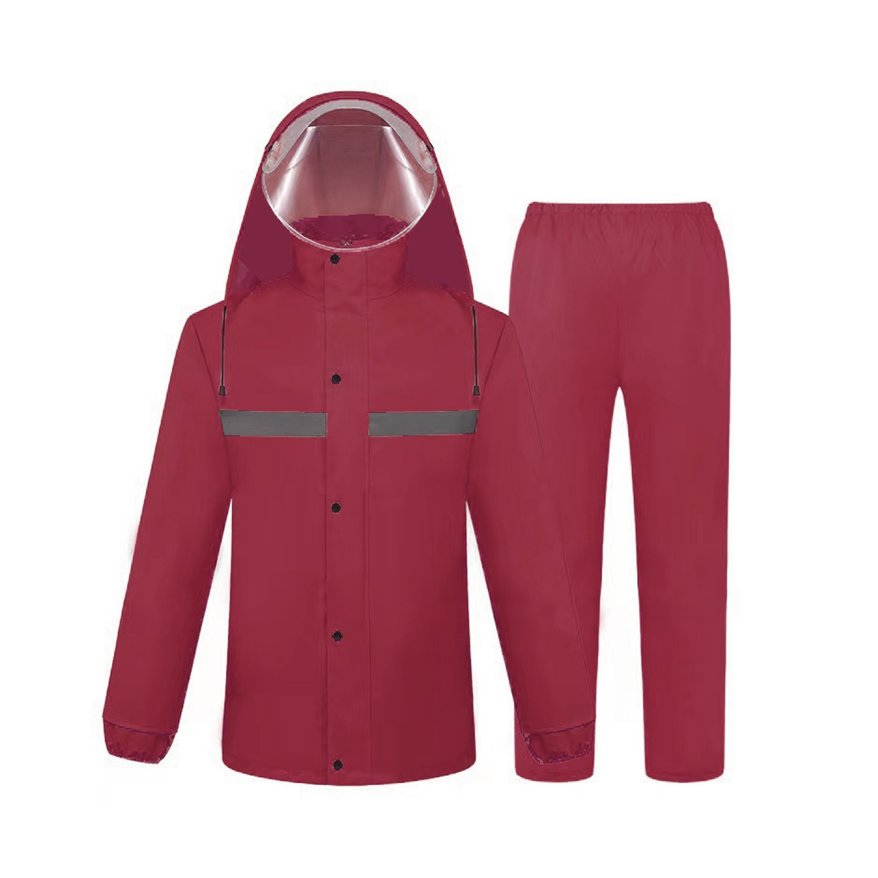 Hooded Reflective Rain Suit Set 8