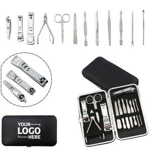 Cobble PU Leather 12 In 1 Manicure Set 3
