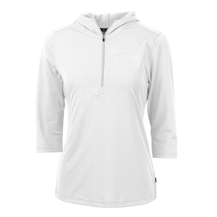 Cutter & Buck Virtue Eco Pique Recycled Half Zip Pullover Ladies Hoodie, custom hoodie or sweatshirt with logo imprint 7