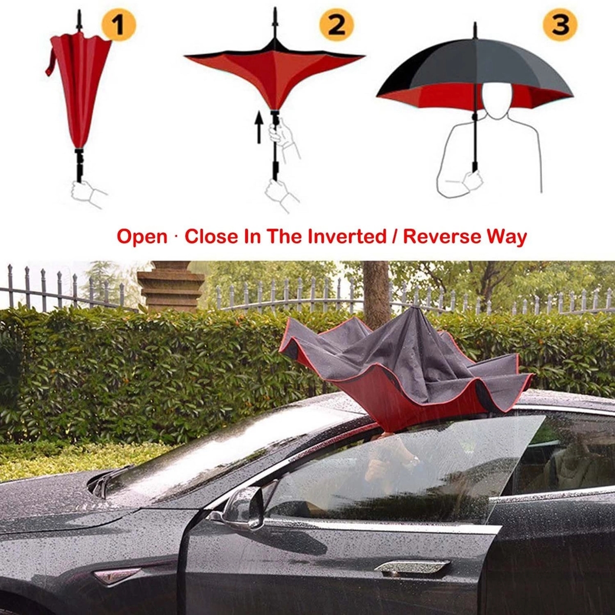 Fast Shipping Automatic Reversible Umbrella 3