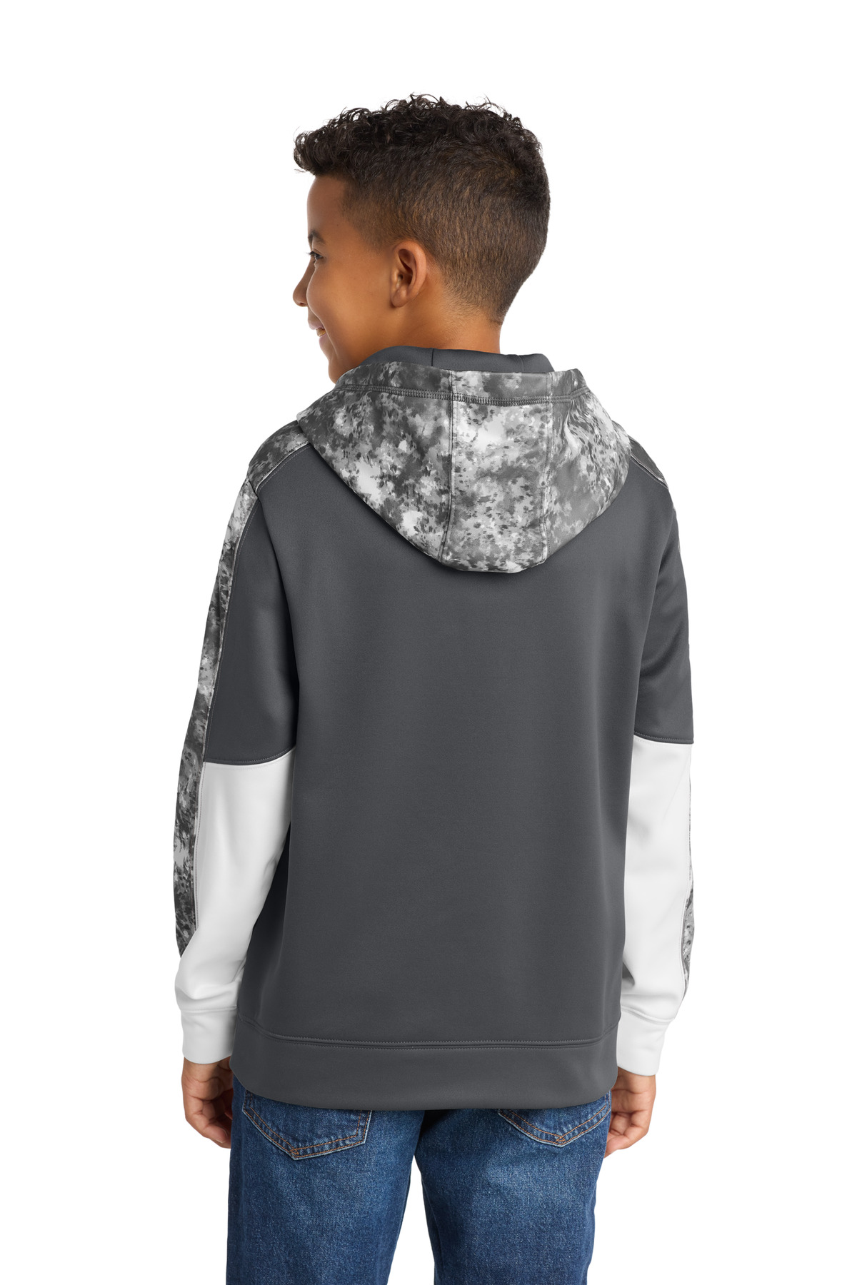 Sport-Tek Youth Sport-Wick Mineral Freeze Fleece Colorblock Hooded Pullover. YST231 13