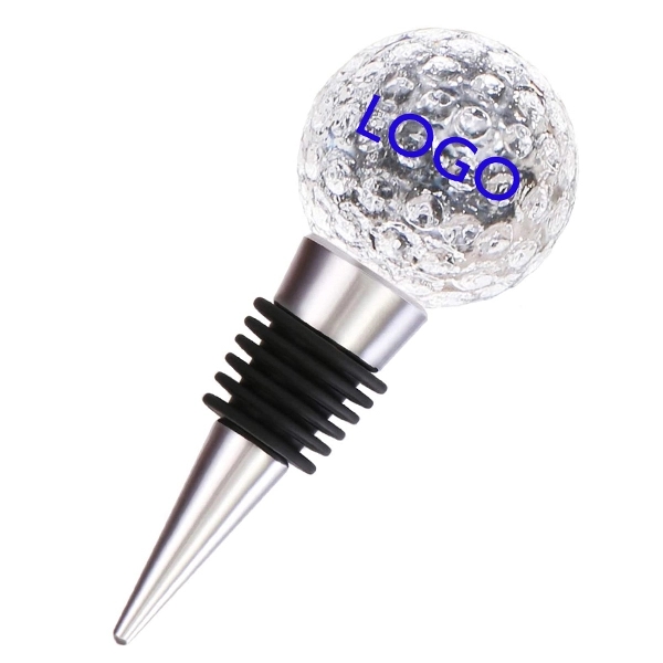 CRYSTAL GOLF BALL WINE STOPPER 3