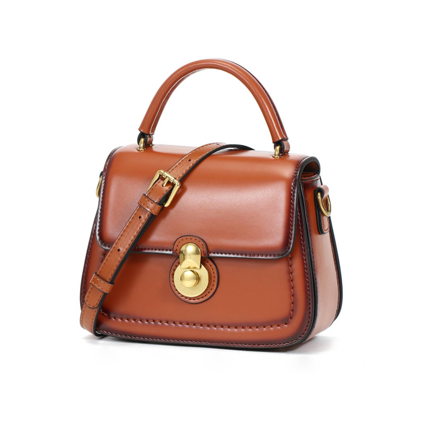 Genuine Leather scalloped portable Cross-body Bag Women 7